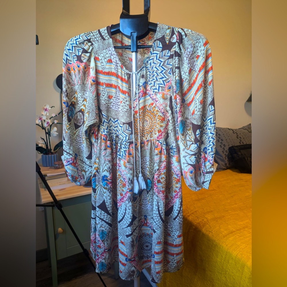 Multicolor Geometric Print Women's Dress